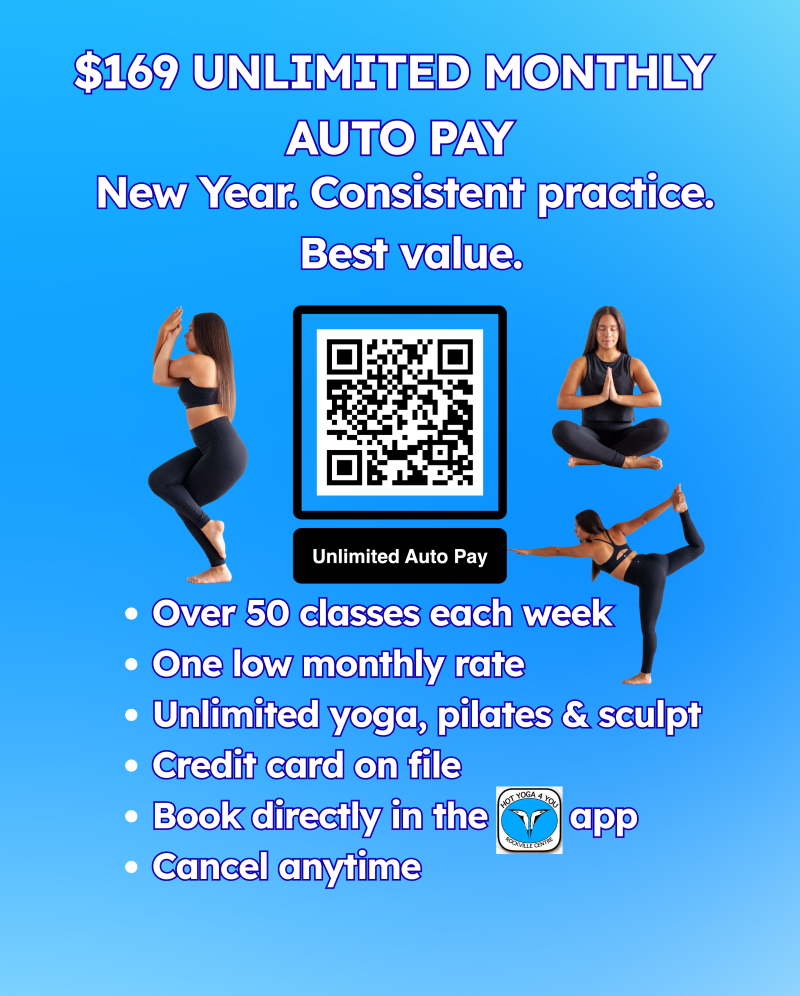 Hot Yoga 4 You RVC - $169 Unlimited Monthly Auto Pay