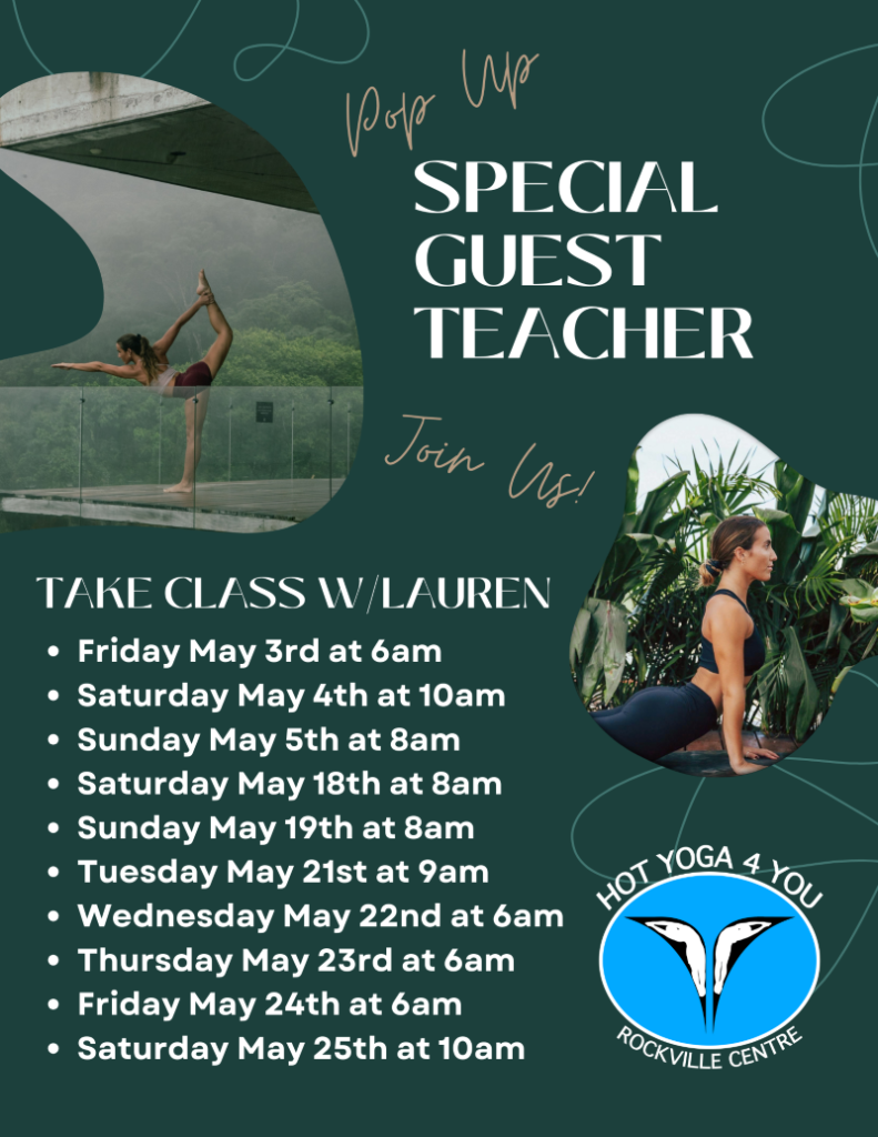 Special Guest Teacher May HotYoga4U RVC