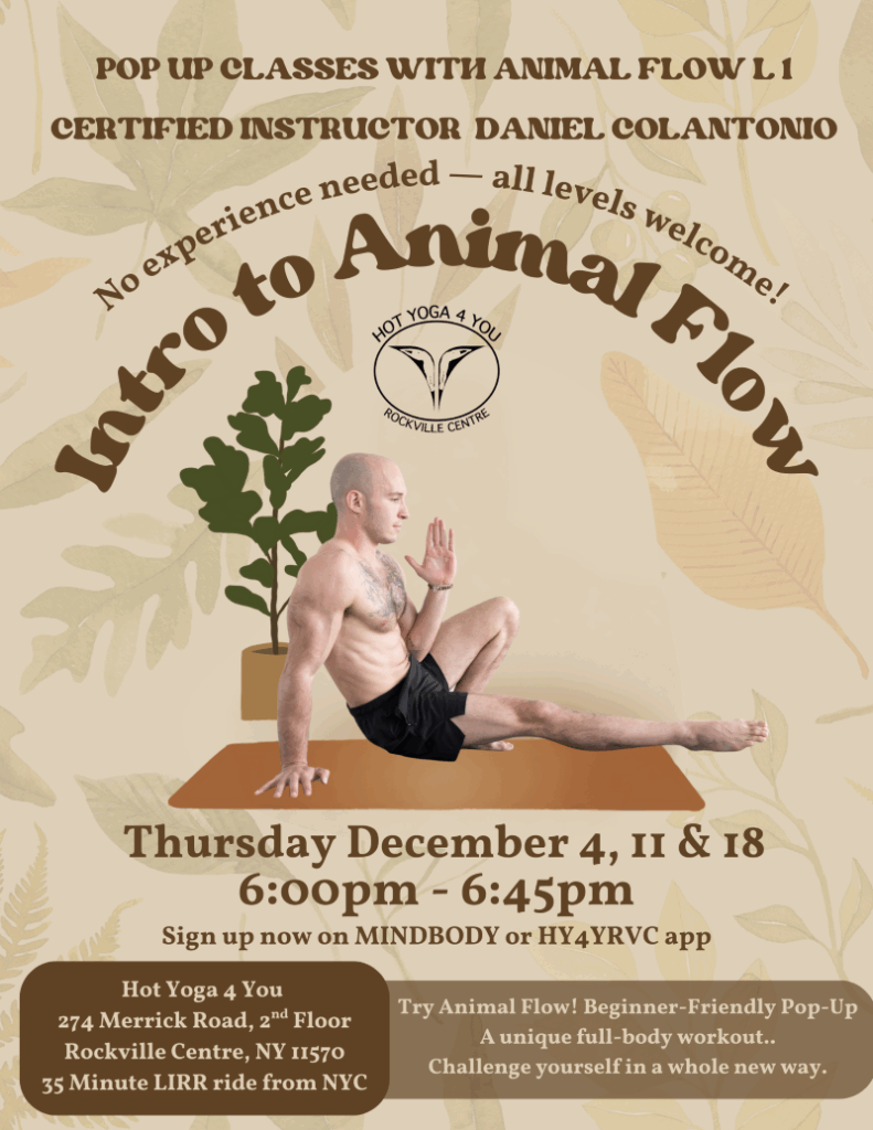 Hot Yoga 4 You RVC - Intro to Animal Flow, December 4th