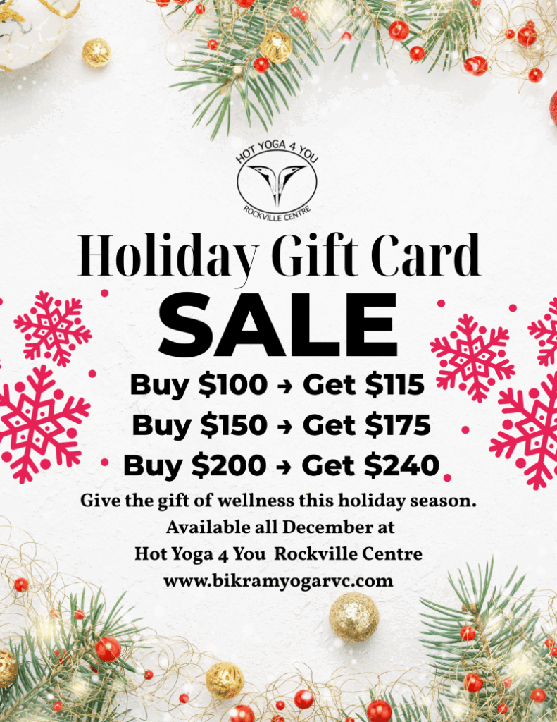 Hot Yoga 4 You RVC - Holiday Gift Card Sale