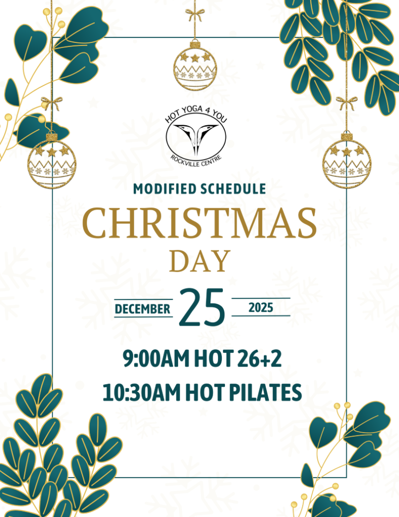 Hot Yoga 4 You RVC - Christmas Day Schedule